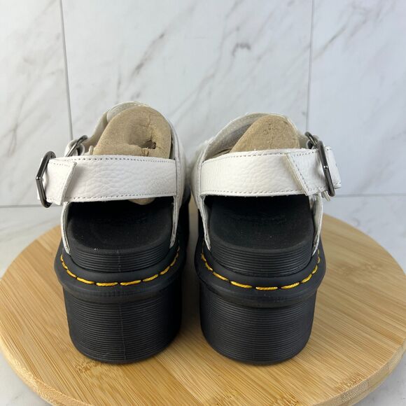 NEW Dr. Doc Martens Voss Quad Fluffy Womens Size 7 Black White Platform Sandals - Picture 2 of 8